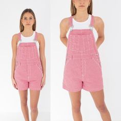 90s 1990s Gingham Red & White Check Denim Cotton Overalls | Spring Summer Dungarees | Womens Ladies Girls Short Overalls - 3 Sizes S, M + LFor 10% off your first purchase visit - www.marlowvintage.com.auLightweight soft cottonAnna is wearing Size S EXCELLENT vintage condition MeasurementsSize: SWaist: ~ 30"-31"Hips: ~ 40"Length: Adjustable straps - can be made longer or shorterFabric: Cotton / DenimBrand: No Boundaries Size: MWaist: ~ 32"-33"Hips: ~ 42"Length: Adjustable straps - can be made Trendy High Waist Cotton Shortalls, Trendy High-waist Cotton Shortalls, Short Cotton Overalls With Pockets, Cotton Overalls With Pockets In Short Length, Cotton Short Overalls With Pockets, High Waist Cotton Shortalls For Summer, High-waist Cotton Shortalls For Summer, Summer High Waist Cotton Shortalls, Casual Red Cotton Shortalls