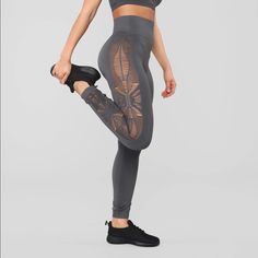 Size L/Xl. L Starts At Size 10. Never Worn, Only Tried On Note: They’re Long And Wouldn’t Recc Is You’re Under 5’7 Breathable Tight Pants, High Waist Breathable Leggings, Fitted Seamless Mesh Bottoms, Gray Breathable Yoga Pants, Stretch Mesh Leggings, Mesh Tights For Gym, Fashion Nova Pants, Active Leggings, Colorful Leggings