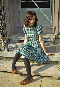 #Dress #Pattern #Sleeves - Pretty plaid dress Rok Mini, Lingerie Vintage, Pastel Dress, Vestidos Vintage, Beautiful Skirts, Day Dress, Visual Kei, Plaid Dress, Vintage Tea