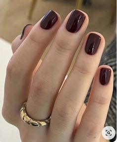 Stone Nail Color, October Nails Burgundy, Fall Short Natural Nails, Best Burgundy Nail Polish, Wine Gel Nail Color, Fall Dark Nail Colors, Fall Wine Colored Nails, Fall Gel Colors Nail Polish, Short Dip Fall Nails