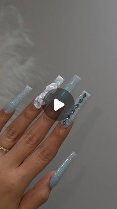 🤍𝐋𝐚𝐬 𝐕𝐞𝐠𝐚𝐬🤍NAILZVAL LLC on Instagram: "Using diamond topcoat, white glitter, light steel acrylic from @nailzvalshop 

rhinestones from @bluestreakcrystals use code NAILZVAL for discount 💎" Beauty Nails Design, White Glitter, Nails Design, Beauty Nails, Glitter, White