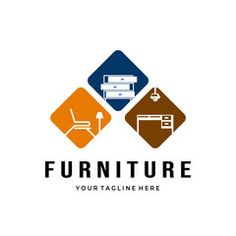 the furniture logo is colorful and modern