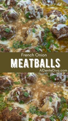 meatballs with cheese and parsley in a skillet