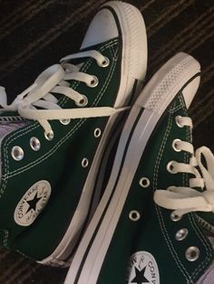 #converse Converse Aesthetic Outfit, Dark Green Converse, Aesthetic Converse, Green Converse