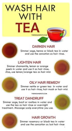 Tea For Hair, Oily Hair Remedies, Tea Hair Rinse, How To Darken Hair, Hair Tea, How To Lighten Hair, Soften Hair, Herbal Hair, Hair Rinse