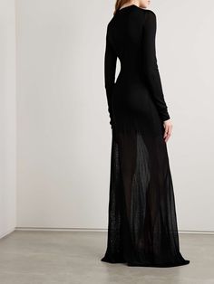 KHAITE Valera knitted maxi dress | NET-A-PORTER Knitted Maxi Dress, Maxi Knit Dress, Minimal Design, Net A Porter, Women Collection, Luxury Design, Bodice, Porter, Dress Outfits