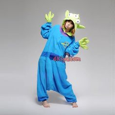 a person in a blue costume is posing for the camera