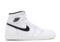 Air Jordan 1 Retro High OG Premium 'Yin Yang' - Air Jordan - 555088 102 - white/black-white | Flight Club Nike Air Jordan White, Black And White Jordans, All White Shoes, High Top Jordans, Jordan 1 Sneakers, White Jordans, Black Jordans, Flight Club, Shoes Outfit Fashion