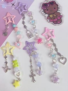 Y2K Star Beaded Hairclip 5 Options Cute Core Accessories, Cutecore Hairclips, Gyaru Hair Accessories, Cutecore Accessories, Skeleton Teddy Bear, Gyaru Accessories, 2000 Accessories, Manba Gyaru, Harajuku Accessories