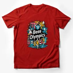 Get ready for the ultimate party with our Beer Olympics T-Shirt! Perfect for bar hops, college parties, or just a fun night with friends, this t-shirt features a vibrant, retro-inspired graphic that captures the spirit of competition and camaraderie. Made from soft, high-quality materials, it offers both comfort and style for any festive occasion. Show off your competitive side and love for games with this unique and eye-catching design! Custom graphic T-Shirt.Customize your color Beer Olympics, Fun Party Drinks, Beer Olympic, Clothing Male, Retro Graphic Design, College Parties, Clothing Female, Text Tee, Drinking Game