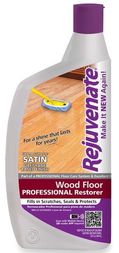 a bottle of wood floor cleaner on a white background