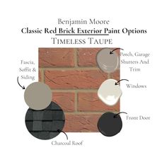 the brick exterior paint options are shown