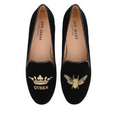 Gatsby Queen Bee Flats Classic Black Flats For Galas, Black Cap Toe Loafers For Galas, Black Flats With Rubber Sole For Galas, Custom Cowboy Boots, Spike Shoes, Best Flats, Mid Heels Pumps, Black Leather Flats