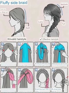 How To Do A Side Part Hair Tutorials, Tied Hairstyles, Hairstyles Step By Step, Hairstyle Examples