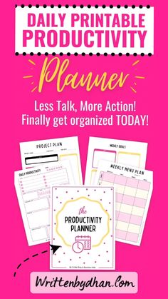 the printable planner is shown with text that reads,'daily printable production plan '