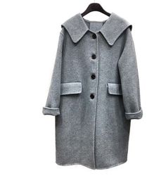 Product Description: This is a handmade cashmere coat high grade fabric,cashmere fabric.also could be custom made with any size and other colors,please feel free to contact with me if you want custom it. Material: wool 80%- 90% Size: S: Bust : 102 cm shoulder:51cm Sleeve:50cm Length:95 cm M: Bust : 108cm shoulder:52cm Sleeve: 51 cm Length: 95 cm L: Bust :114cm shoulder:54cm Sleeve:53 cm Length:95 cm L: Bust :120 cm shoulder:54cm Sleeve:53 cm Length:95cm Gray Wool Single-breasted Outerwear, Solid Wool Winter Coat, Solid Wool Coat For Winter, Oversized Solid Wool Pea Coat, Oversized Solid Wool Outerwear, Oversized Cashmere Wool Coat For Winter, Oversized Cashmere Outerwear For Winter, Winter Sweater Coat With Lapel Collar, Winter Black Cashmere Wool Coat