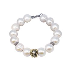 Bracelet 18kt Yellow Gold and Grey Sterling Silver with 0.16 CT Champagne Diamonds,Morganite and White Pearls. Wrap Bangles, Beaded Cuff, Enamel Bracelet, Champagne Diamond, Handbags For Men, Morganite, Chain Pendants, Beaded Chain, Pearl White