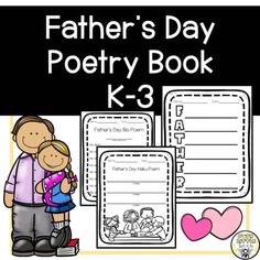 father's day poetry book k - 3 with the image of a man holding a child