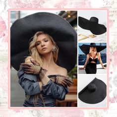 Unique Styles Boutique - Extra Large, Black, Floppy Hat Oversized. Great For Pool Parties Beach Summer Head Shade Cover. Very Boho Chic Guess Bebe Betsy Johnson, H&M Urban Outfitters Jessica Simpson Express Reformation Express Trendy Classy Elegant Fashion Style. Black Bucket Sun Hat For Beach Season, Black Bucket Hat For Beach Season, Black Curved Brim Summer Sun Hat, Black Straw Hat With Curved Brim For Pool, Black Curved Brim Sun Hat For Pool, Black Wide Brim Sun Hat For Pool, Black Wide Brim Hat For Pool, Chic Beach Bucket Hat, Black Summer Hats For Pool