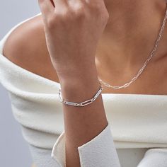 Ivy Name Paperclip Chain Bracelet with Diamond - Silver - 3 Ivy Name, Name Bracelet Silver, Nameplate Jewelry, Gold Engraved Necklace, Bracelet With Stone, Nameplate Bracelet, Paperclip Bracelet, Chain Bracelets, Punk Jewelry