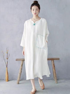 Styles:	Elegant Material:	100% Linen Clothing Length:	Mid-Calf Sleeve Length:	Ninth Sleeve Collar:	Sweetheart Neck Decoration:	Embroidery Pattern:	Solid Color Season:	Spring/Fall  #caftan #linen #dress #summer Casual White Long Sleeve Kaftan, White Long Sleeve Relaxed Fit Kaftan, White Long Sleeve Kaftan With Relaxed Fit, White Long Sleeve Kaftan For Daywear, Spring Long Sleeve Relaxed Fit Kaftan, Spring Daywear Long Sleeve Kaftan, Fall Leather Jacket, Summer Kaftan, Embroidered Caftan