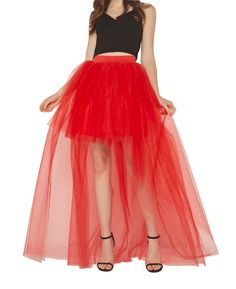 PRICES MAY VARY. MATERIAL - - 3 layers tulle in front + 4 layers tulle in back + 1 layer satin lining. The tutu skirt is made of soft and fluffy layers tulle in a variety of lengths, lightweight but totally opaque. SIZE - - Back Length : 110cm / 43.3" ; Elastic waistband can stretches to fit most people size ( range: 65cm-100cm/25.59"-39.37" ). DESIGN - - This tulle skirt is comprised of organza that are sewn directly to a elastic waistband. The organza cuts are flawless and the edges of the org Skirts Layered, Rok Tile, Cindy Lauper, Fluffy Layers, Costume Pants, Gauze Skirt, Red Tutu, Gauze Skirts, Long Skirt Fashion