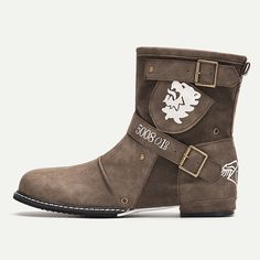 Category:Boots; Upper Materials:Rubber,PU; Lining Materials:PU; Embellishment:Splicing; Season:Summer,Fall,Winter; Gender:Men's; Activity:Water Shoes; Toe Shape:Round Toe; Style:British,Roman Shoes,Vintage; Boot Shaft:Booties / Ankle Boots; Outsole Materials:TPU (Thermoplastic Polyurethane); Occasion:Daily,Outdoor; Pattern:Slogan; Shipping Weight:0.795; 2024 Trends:Combat Boots,Biker boots; Foot Length:; Size chart date source:Measured by LightInTheBox. Casual Martin Boots With Rivets And Round Toe, Casual Faux Leather Boots With Rivets, Casual Leather Martin Boots With Rivets, Casual Martin Boots With Rivets, Steampunk Motorcycle, Boots Biker, Roman Shoes, Lion Design, Men’s Boots