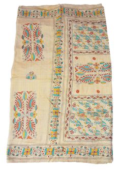 About this item *An Awesome Heavy Saree Is Adorned Beautiful Cream Colored Hand Embroidered Kantha Stiches Pure Silk Sari. *Pallu & Border Features Floral Design Embellished With Multi color Thread Work. *There Are Motif Design Similar Work In Center Part Of Sari. What Is Special About This Saree? Awesome Kantha Hand Stiches Work With Unique Design On Cream Color Base Fabric Is Really Enhancing The Beauty Of The Saree. History Of Kantha Saree :- Kantha Is A Hand Embroidery Style Traditionall Bohemian Beige Traditional Wear For Festive Occasions, Beige Bohemian Traditional Wear For Festive Occasions, Cream Bohemian Embroidered Fabric For Festive Season, Cream Bohemian Dupatta For Festivals, Bohemian Cream Dupatta For Festivals, Cream Bohemian Traditional Wear For Festive Occasions, Festive Cream Bohemian Embroidered Fabric, Festive Bohemian Cream Embroidered Fabric, Bohemian Embroidered Tussar Silk Blouse Piece