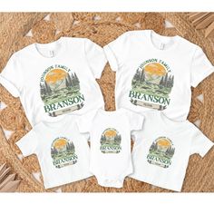 "Branson Family Vacation Shirt, Branson Missouri Shirt, Siblings Matching Outfits, Custom Family Matching Tee, Family Vacation 2023 T-Shirt Premium Quality Printed in the USA. Free Shipping on orders over $35 (US only) HOW TO ORDER ----------------------- 1-) Check and Review all Photos. 2-) Select Your T-Shirt Size from drop down menu. 3-) Choose Your Quantity you want. 4-) Click ADD TO CART. And, you can go back to add more product for your family members or You can complete the checkout process. 5-) Please Click \"Proceed to Check Out\" 6-) Your order will be ready to ship 2-5 Business Day. ABOUT US --------------- We are a husband-and-wife team who believe that beauty is all around us, and we strive to capture it in our designs. Thank you for choosing to shop with us, and we hope you f Cotton Tops With Name Print For Family Reunion, Custom Name Print Cotton T-shirt For Family Reunion, Custom Print Cotton T-shirt For Family Reunion, Graphic Tee For Family Reunion Relaxed Fit, Cotton T-shirt With Custom Print For Family Reunion, Cotton Crew Neck Top For Family Reunion, White Custom Print Top For Family Reunion, Cotton Graphic Tee For Family Reunion, White Graphic Print Top For Family Reunion