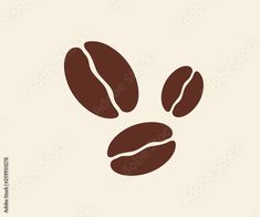 two coffee beans on a white background with the word coffee written in it and an image of