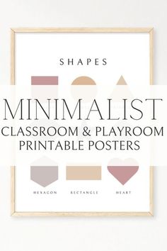 Minimalist classroom and playroom printable poster designs. Learn your shapes poster. Playroom Educational Decor, Printable Shapes For Wall, Diy Alphabet Poster, Homeschool Room Wall Ideas, Montessori Days Of The Week, Printable Playroom Art Free, Free Printable Educational Wall Art