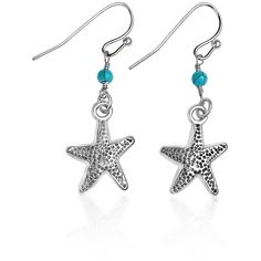 Starfish Earring Ocean-inspired Jewelry With Star Charm, Turquoise Ocean-inspired Jewelry With Starfish Charm, Ocean-inspired Starfish Dangle Jewelry, Turquoise Starfish Ocean-inspired Jewelry, Ocean-inspired Star Charm Jewelry, Summer Star-shaped Jewelry For Pierced Ears, Nickel Free Starfish Jewelry In Ocean-inspired Style, Ocean-inspired Starfish Nickel-free Jewelry, Nickel-free Star-shaped Ocean-inspired Jewelry