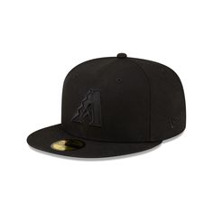 the arizona diamondbacks black on black 59fifty fitted - back hat by new era