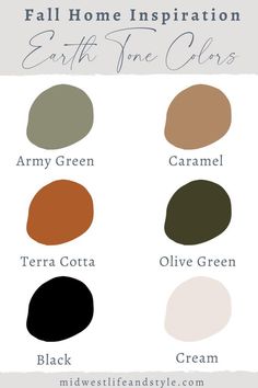 the earth tone color palette for fall home decor