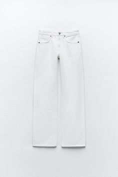 White Wide-leg Jeans With Five Pockets, Zara Trendy Straight Leg Jeans, Trendy Zara Jeans With Five Pockets, Zara Straight Leg Jeans For Fall, White Wide-leg Jeans, Zara Mid-rise Jeans With Five Pockets, Trendy Zara Wide Leg Jeans, Zara Wide Leg Jeans For Fall, Zara Classic Straight Leg Jeans