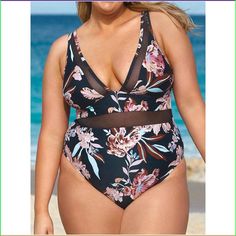 Dive Into Elegance With The Cupshe One Piece Swimsuit, Designed For The Modern Woman Who Loves A Touch Of Floral Charm. This Plus-Size Black Swimsuit Features A Flattering V-Neck And Tummy Control For A Confident Silhouette. The Adjustable Wide Straps Ensure A Perfect Fit, Making It Ideal For Beach Days, Pool Parties, Or Tropical Vacations. Crafted From A Comfortable Blend Of Nylon And Spandex, It's Easy To Care For With Machine Washability. Available In Size 1x, This Piece Is New With Tags. Plus Size Black Swimsuit, Comfortable Swimwear, Summer Style Guide, Affordable Swimwear, Plus Size Summer Outfit, Plus Size One Piece, Floral One Piece Swimsuit, Plus Size Swimsuits, Plus Size Swimwear