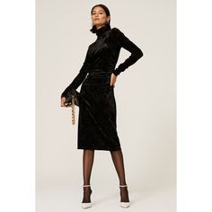 Black velvet (92% Polyester, 8% Spandex). Sheath. Long sleeves. Turtleneck. Pull-on. Imported. Turtleneck Dress Black, Velvet Turtleneck, Black Turtleneck Dress, Turtleneck Dress, Rent The Runway, Closet Designs, Turtle Neck Dress, White Label, Proenza Schouler