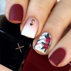 Fall Nail Art Designs, Floral Nail Designs, Floral Nail, Flower Nail Designs, Floral Nail Art, Fall Nail Art, Halloween Nail Art, Fall Ideas, Floral Nails