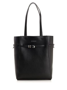 Small "Voyou" tote in leather from Givenchy, with fixed handles, Givenchy signature embossed on the front, adjustable leather strap with buckle, suede lining. Bag Airport, Shark Boots, Givenchy Mini G Tote, Givenchy Tote Bag, Givenchy Shoulder Bags, Givenchy Mystic Bag, Givenchy Amarige, Givenchy Black Bag, Givenchy Bag