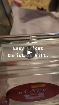 an easy cut christmas gift in a clear plastic box with the words easy cut on it