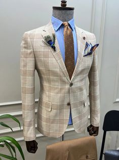 a mannequin wearing a suit and tie