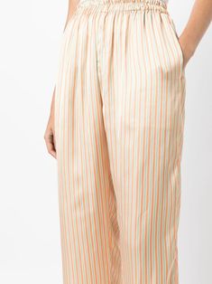 Find BAMBAH Stripe-print Straight-leg Trousers on Editorialist. orange vertical stripe pattern elasticated waistband straight leg pull-on style Summer Tapered Leg Pants With Vertical Stripes, Summer Bottoms With Vertical Stripes And Tapered Leg, Straight Leg Trousers, Stripe Print, Stripes Pattern, Top Brands, Straight Leg, Trousers, Luxury Fashion