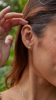 The Plumeria Earrings in Yellow Gold features a soft glistening satin finish. These dainty stud earrings are love accent that brings the spirit of Hawaii with you. Locally made in Hawaiʻi Yellow Gold Flower-shaped Birth Flower Earrings, Delicate Yellow Gold Birth Flower Earrings, Dainty Yellow Gold Earrings With Birth Flower, Dainty Yellow Gold Birth Flower Earrings, Nature-inspired Earrings For Anniversary, Elegant Birth Flower Earrings For Everyday Wear, Yellow Gold Birth Flower Earrings, Everyday Elegant Birth Flower Earrings, Elegant Everyday Birth Flower Earrings