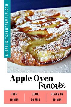 Baked Apple Pancakes Baked German Apple Pancake, Apple Dutch Pancake, Dutch Apple Pancake Recipe, Apple Oven Pancake, Baked Apple Pancake Oven, Apple Pancake Bake, Apple Pancakes German, Baked Pancakes Oven Easy, Apple Dutch Baby Pancake