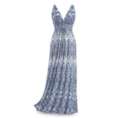 PRICES MAY VARY. ELEGANT DETAILS Our lace printed maxi dress is a summer stunner, featuring a beautiful blue and navy-blue palette. The intricate printing is so elegantly detailed it resembles lace. FLOWY DESIGN Embrace the carefree spirit of summer in this breezy sundress. The fashionable cut allows for comfort and ease of movement, making it perfect for warm days and stylish, relaxed outings. BANDED V-NECK BODICE: Sleeveless dress with deep V-neck not only enhances your style but also lengthen Sundress Long, Pyramid Collection, Bohemian Summer Dresses, Long Sundress, Unique Clothes For Women, Maxi Dress For Women, Flowy Design, Cotton Maxi Dress, Summer Sundress