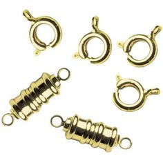 brass plated metal clasps and rings