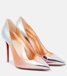 Luxury Metallic Leather Heels For Women, Gold Louboutin Heels, Christian Louboutin Shoes Pumps, Louboutin Kate 100, Silver Christian Louboutin Heels, Christian Louboutin Glitter Heels, Christian Louboutin Kate 100, Louboutin Iriza 100, Red Sole Shoes