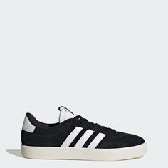 Women's Back to School Shoes | adidas US Black Three Stripes Sneakers For Skateboarding, Black Skate Shoes With Three Stripes, Adidas Vl Court, Back To School Shoes, Adidas Skateboarding, Adidas Trainers, Adidas Outfit, Adidas Shop, Shoes Adidas