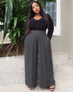 Plus Size Fashion Ideas, Fashion Ideas For Women, Plus Size Summer Fashion, Wide Legged Pants, 2018 Fashion, Moda Plus, Color Fashion