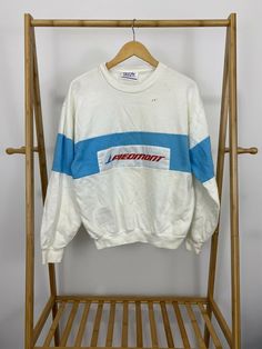 Size: Medium Measurements (approximate) Length (laying flat): 23.5" Shoulder to Hem Underarm to underarm (laying flat): 21.5" Sleeve (laying flat): 21" Pit to Cuff Condition: DOES HAVE STAINING AND YELLOWING FROM AGE AND WEAR. Check out my other items! Piedmont Airlines, Color Block Sweatshirt, Sports Fashion, Sport Fashion, Airlines, Clothes Accessories, Adidas Jacket, Color Block, Fashion Inspo